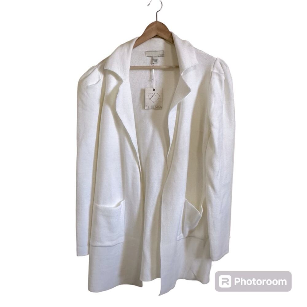 By‎ design women’s sweater cardigan large NWT white